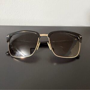 Tom Ford Black and Gold Polarized “River - TF367” Sunglasses
